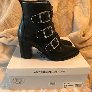 Steve Madden Hattie Black Leat Boot 8.5